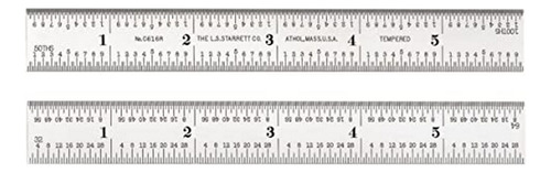 Starrett C616r-6 Regla De Acero Templado Por Resorte Con Gra