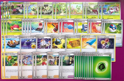 Conjunto de Cartas Pokémon Tipo Planta