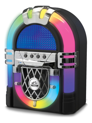 Mini Jukebox Bluetooth Victor Vdtj-1000 Con Led Y Batería