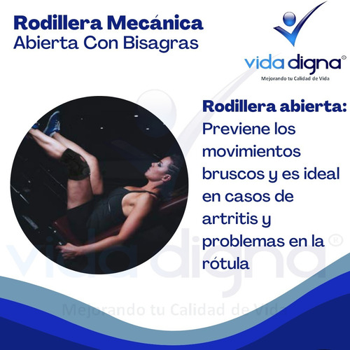 Rodillera Soporte Mecanica Abierta Varillas Laterales Neopre Talla Mediano