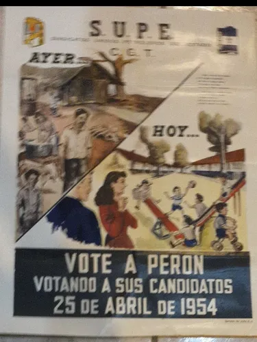 comprar Antiguo Afiche Original-elecciones 1954- Peron.cod.1482