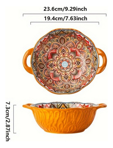 Plato De Ensalada De Cerámica De Estilo Bohemio, Utensilios