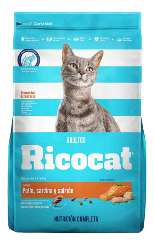 Ricocat Pollo, Sardina Y Salmón 9kg, Gatos De 1  + Años