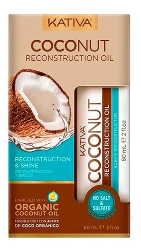 Aceite De Coco Kativa Coconut - mL a $1033