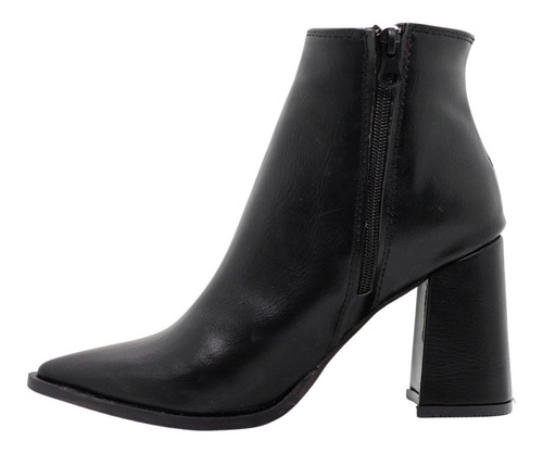 Bota Botineta Mujer Taco Cuadrado Original Eco Cuero Gretel