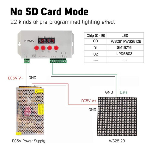 Imagen 4 de 9 de K1000c T1000s Actualizado Ws2812b Apa102c Sk6812 Ws2811...