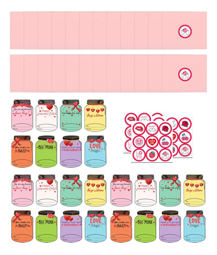 24 Tarjetas De San Valentín Divertidas Con Sobre Rosa