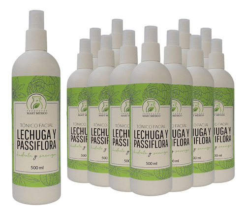 Tónico Facial De Lechuga Con Passiflora (500ml) 12 Pack Momento De Aplicación Día/noche Tipo De Piel Todo Tipo De Piel