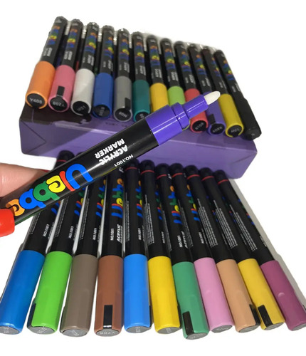 Marcador Acrílico Simil Posca 3 Mm X 36 Hermosa Valija Cueri