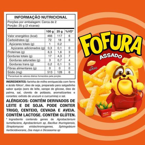 Biscoito Salgado Fofura Queijo Palito 60g Fardo 10 Unidades