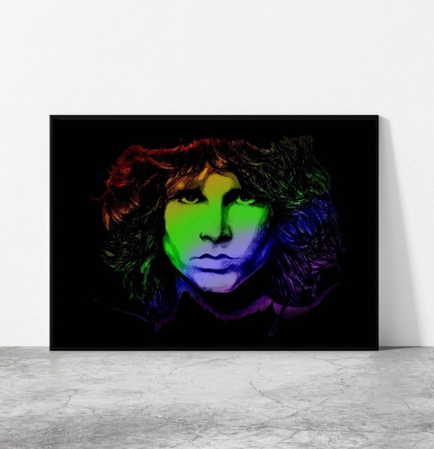 Cuadro 33x48cm Jim Morrison The Doors Marco Negro Fan Arte