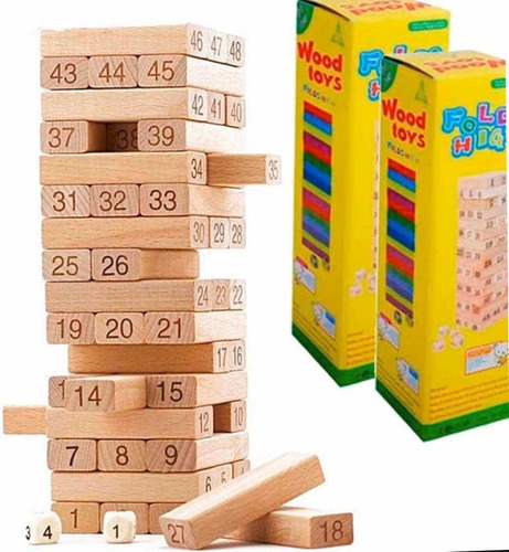 Jenga Madera Con Dados Numerados Cadaques