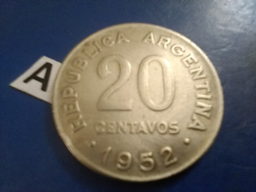 Monedas Argentinas De 20 Centavos Del Año 1952