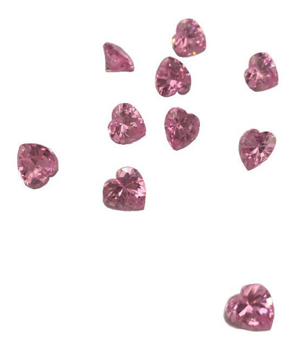 Diamante Rosa Creado Corte Corazón 7x7mm Paq 2 Envió Gratis