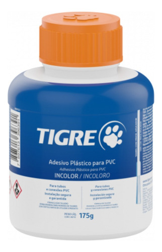 Adesivo Plástico Cola Cano Pvc Incolor Tigre 175g C/pincel