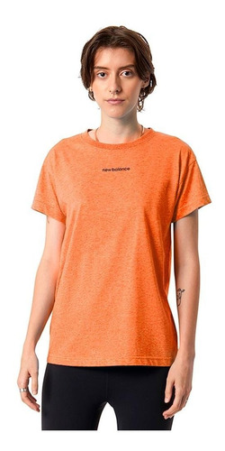 Camiseta New Balance Relentless Crew Para Mujer-naranja