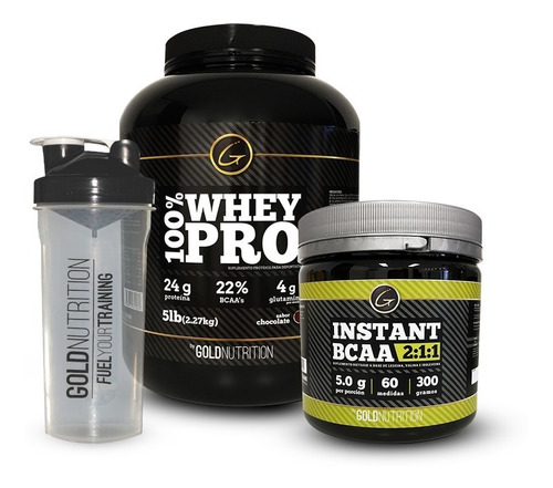Pack Proteina - Whey Pro 5 Lb + Bcaa 300g + Shaker