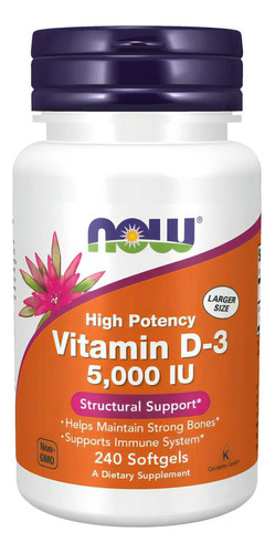 Vitamina D3 agora 5.000 UI 240 ct de sabor N/a