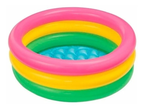 Piscina Inflable Pequeña Para Bebes 3 Aros 60x25cm Colores