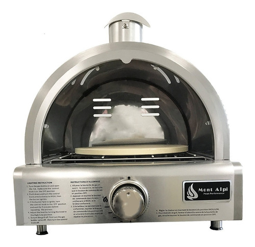 Horno De Pizza Acero Inoxidable A Gas + Piedra Para Pizza