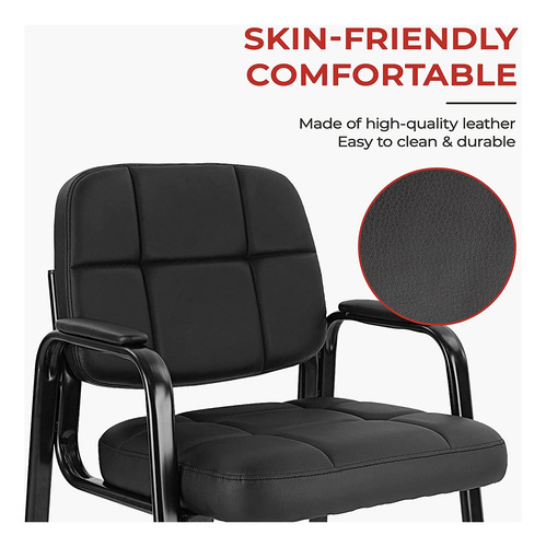 Silla De Invitados De Sala De Espera Con Reposabrazos Negro