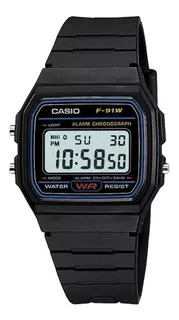 Reloj Casio F-91w-1dg Unisex Original 100% Original Color de la correa Negro Color del bisel Negro Color del fondo Gris