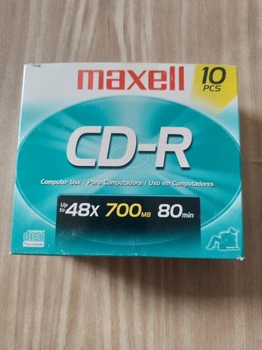 Cdr Maxell 48x 10 Unidades No Pack E Com Caixas Acrilicas