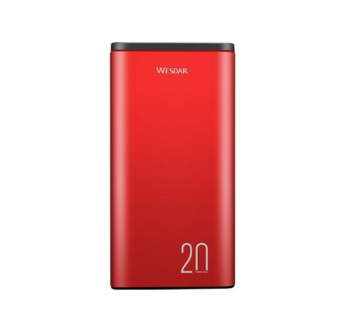 Power Bank Wesdar S59 2.4a Led Indicador Fast Charge Rojo