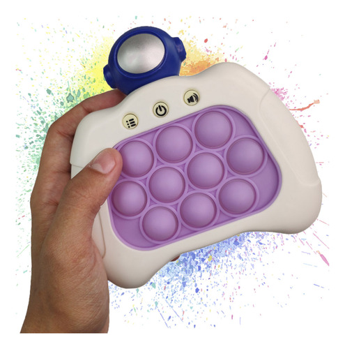 Pop It Mini Game Fidget Interativo Astronauta 4 Modos Luz