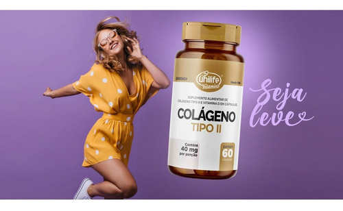 5 Suplemento Colágeno Tipo 2 C/ Vitamina D3 - 60caps Unilife