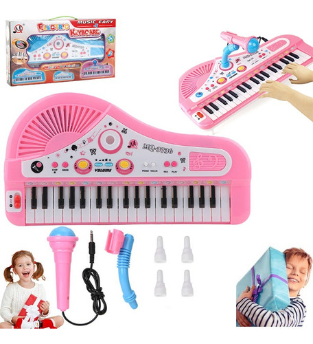 37 Teclas Teclado Musical Infantil Educativo Con Micrófono