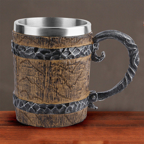 Taza For Beber Cerveza De Barril De Té De Madera Estilo 2