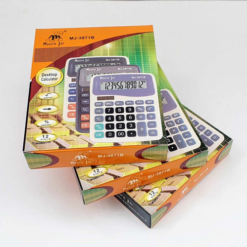 3 Calculadoras Grande C 12 Dig. De Mesa Balcão Escritório Mj