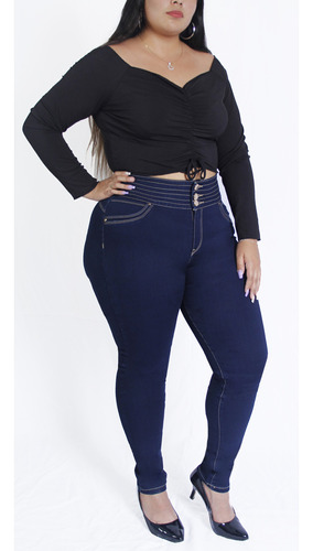 Jeans Dama Talas Extras Corte Colombiano Mod. Ashly 2302