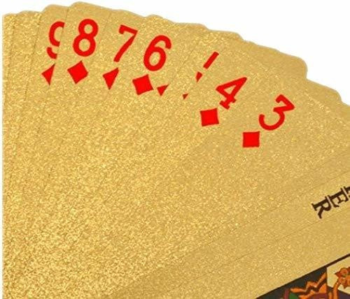Baraja De Cartas De Póquer De Lujo De Oro De 24 Quilates