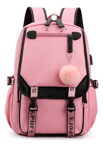 Mochila Kawaii Estilo Coreano De Juvenil Moda Con Puerto Usb