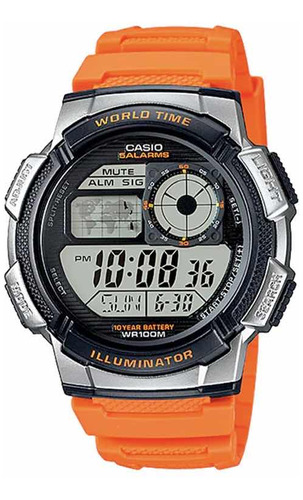 Reloj Ae-1000w-4b Casio Deportivo Naranja