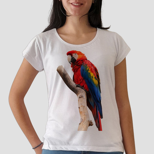 Remera Papagayos Loros Aves Animales Mujer Purple Chick