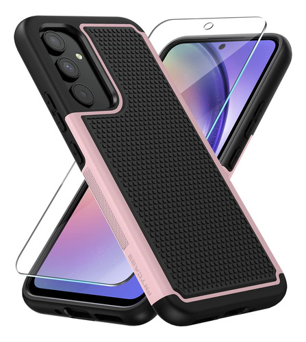 Funda Fntcase Shoockproof Texturado Para Galaxy A54 Rosa