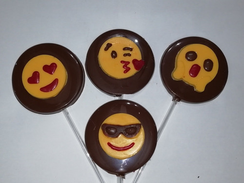 Chupetines  Paletasde Chocolate Emoji. 10 X $280