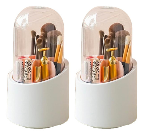 Porta Brochas Organizador Cosmeticos Giratorio Acrilico 2pzs Color Color Al Azar