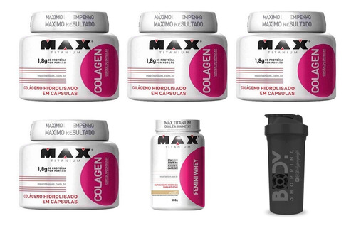 Whey Feminino Femini 900g+ 4x Colageno + Coq- Max Titanium