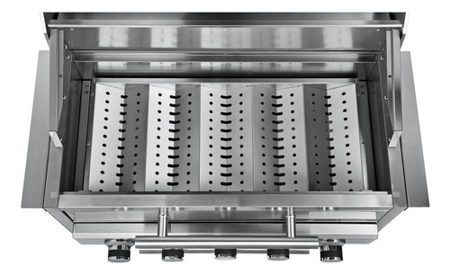 Churrasqueira Hibrida Flex Inox 304 Gás Carvão 5 Queimadores