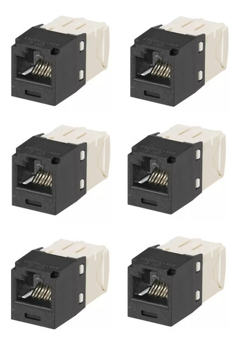 Pack De *6* Jack Rj45 Cat6 Negro Cj688tgbl