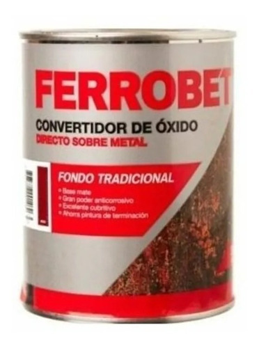 Ferrobet Convertidor De Oxido Rojo X 1/2  Lt