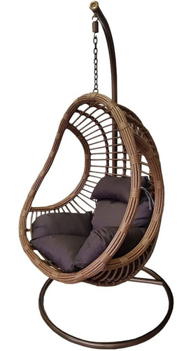 Hamaca De Jardin Patio Sillon Colgante Simil Rattan - Medio