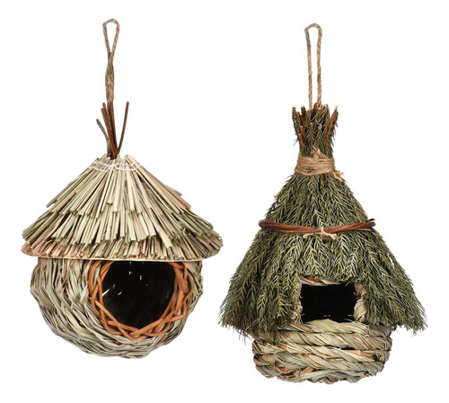 2x Birdhouse Roosting Hut Hanging Birds Cage Nest Box Para