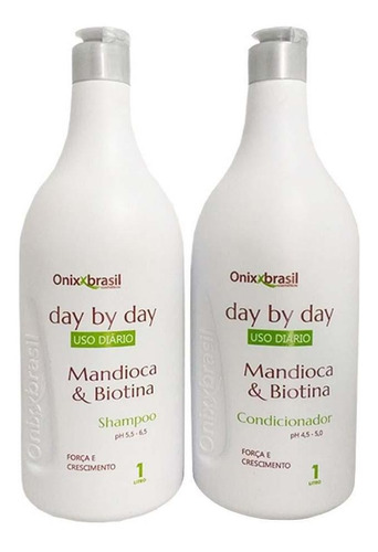 Kit Shampoo E Condicionador Onixx Day Mandioca E Biotina 1l