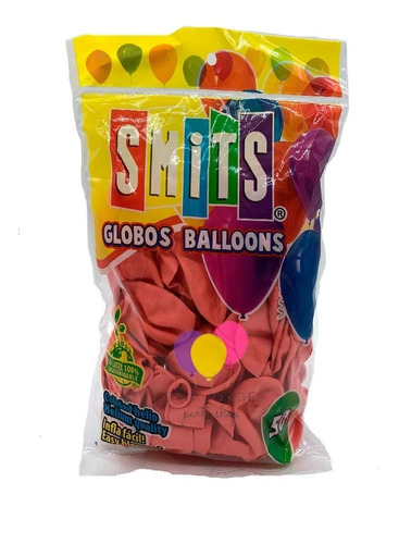 Globos Smits #9 C/50 Estandar Colores Smi1x1 Color Coral/salmon