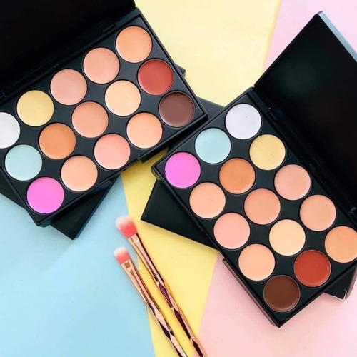 2 Paleta De 15 Correctores Granos Maquillaje Contorno Tono Correctores Maquillaje